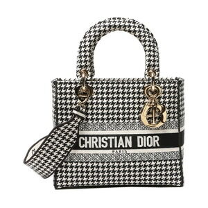 Christian Dior Lady Lite handbag shoulder bag houndstooth pattern